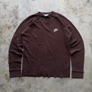 Vintage Y2K Nike Silver Tag Sunfaded Waffle Thermal travis scott XL Brown